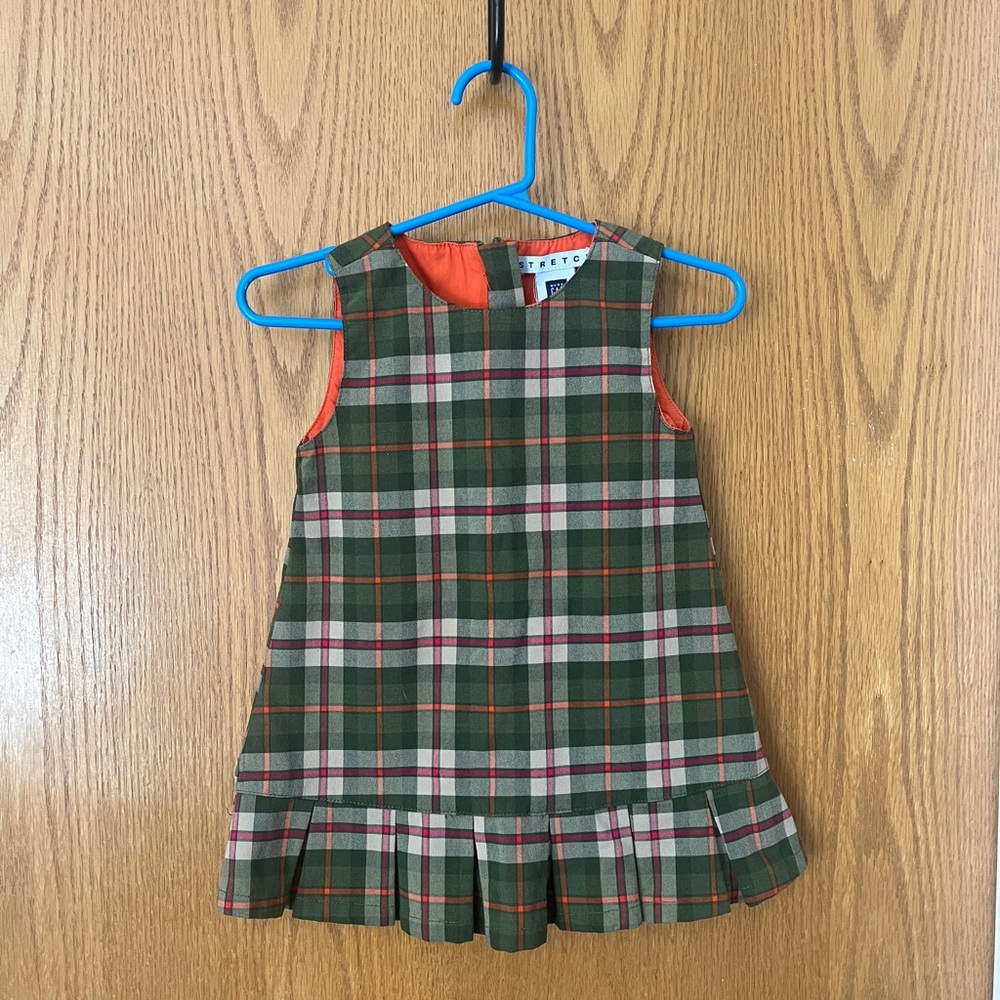 Y2K Gap Kids Plaid Sleeveless Dress with Pleated Hem